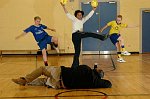 Artistic Director of Evening Times football team,Mark Gibson , goes through some tactical moves<br>Copyright Pics: ©Wattie Cheung ........21/4/04<br>e mail....... wattiecheung@mac.com<br>http://homepage.mac.com/wattiecheung<br>